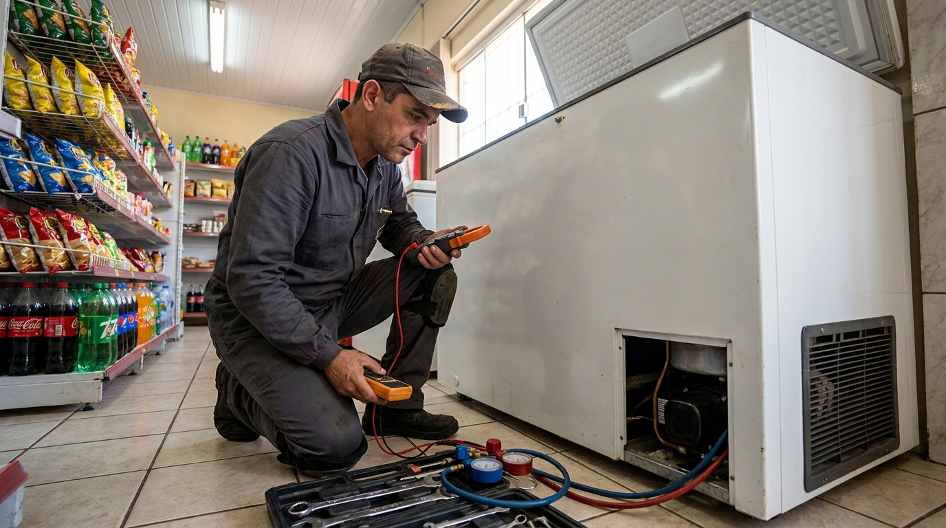 Reparo na placa eletrônica do freezer em Caxias do Sul‑RS